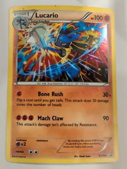 Lucario XY140 Cosmos Holo - Black Star Promo Pokemon Holo Foil Nice! - Image 1