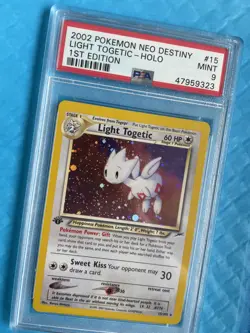 💫 LIGHT TOGETIC HOLO 1ST EDITION PSA 9 2002 POKEMON NEO DESTINY #15 MINT 🦄📈 - Image 5