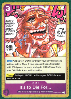 It's to Die For - Two Legends OP08-076 - One Piece CCG Card - Image 1
