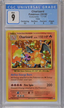 CGC 9 MINT - Charizard 11/108 Evolutions Holo - 2016 Pokemon - Image 1