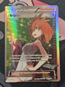 2015 Pokemon TCG Brigette Holo Full Art Ultra Rare Card Breakthrough 161/162 LP - Image 1
