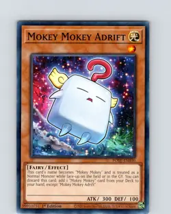 Yu-Gi-Oh TCG Mokey Mokey Adrift POTE-EN030 1st Edition Regular Common Card NM - Image 1
