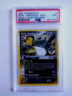 2004 DARK AMPHAROS #2/109 HOLO EX Team Rocket Return Pokemon Set - PSA 9 Mint - Image 1
