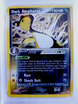 2004 DARK AMPHAROS #2/109 HOLO EX Team Rocket Return Pokemon Set - PSA 9 Mint - Image 2