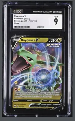 Rayquaza V Pokemon (2023)Crown Zenith 100/159 Holo CGC 9 Mint - Image 1