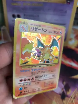 Pokemon Karte Card Glurak Charizard Base Expansion Set 1996 Holo japanese LP - Image 2