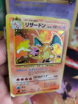 Pokemon Karte Card Glurak Charizard Base Expansion Set 1996 Holo japanese LP - Image 4