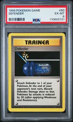 1999 POKEMON BASE SET UNLIMITED #80 DEFENDER PSA 6 - Image 1