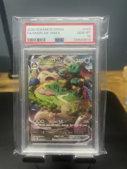 Pokemon 2020 Sword & Shield Snorlax VMAX Full Art Holo #142/202 PSA 10 - Image 1