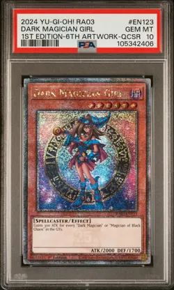 2024 YU-GI-OH! RA03-QUARTER CENTURY BONANZA #EN123 DARK MAGICIAN GIRL PSA 10 - Image 1