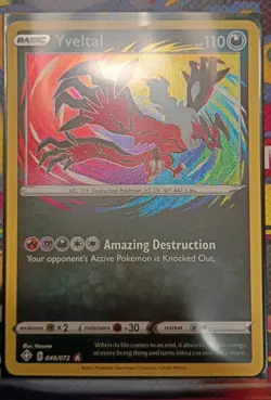 Yveltal 46/72 Shining Fates Holo Pokemon TCG Card Amazing Rare - Image 1