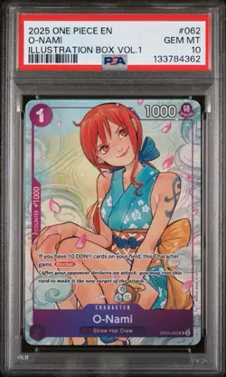 O-Nami Illustration Box Vol. 1 Promo #062 OP05-062 One Piece English Foil PSA 10 - Image 1