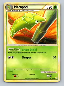 Metapod - 46/123 Uncommon HeartGold SoulSilver - LP - NM Pokemon TCG - Image 1