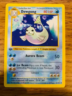 NM! 1st Edition Shadowless Dewgong (25/102) Base Set Pokemon Card! FAST P&P! - Image 1