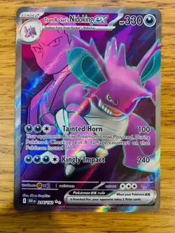 NM! Team Rocket's Nidoking ex (216/182) Destined Rivals Full Art Pokemon Card! - Image 1