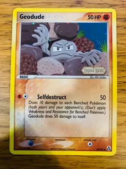 NM! Geodude (53/92) Stamped Reverse Holo EX Legend Maker Pokemon Card! - Image 1