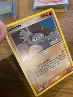 NM! Geodude (53/92) Stamped Reverse Holo EX Legend Maker Pokemon Card! - Image 3