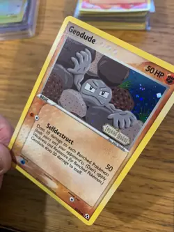 NM! Geodude (53/92) Stamped Reverse Holo EX Legend Maker Pokemon Card! - Image 4