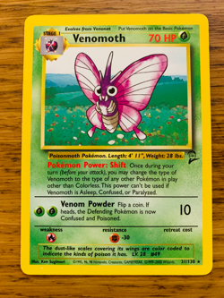 Venomoth (31/130) Rare Base Set 2 Pokemon Card! FAST & FREE P&P! - Image 1