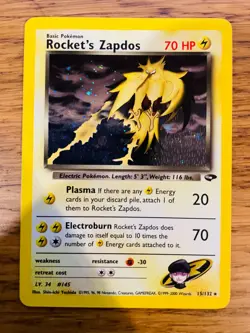 Rocket's Zapdos (15/132) Holo Gym Challenge Pokemon Card! FREE P&P! - Image 1