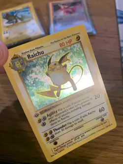 NM! 1st Edition Shadowless Raichu (14/102) Base Set Holo Pokemon Card! FAST P&P! - Image 3