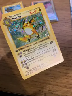 NM! 1st Edition Shadowless Raichu (14/102) Base Set Holo Pokemon Card! FAST P&P! - Image 4