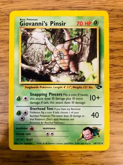 Giovanni's Pinsir (24/132) Rare Gym Challenge Set Pokemon Card! FREE P&P! - Image 4