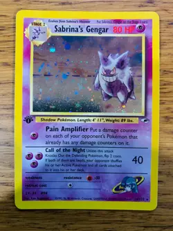 1st Edition Sabrina's Gengar (14/132) Holo Gym Heroes Pokemon Card! FREE P&P! - Image 2