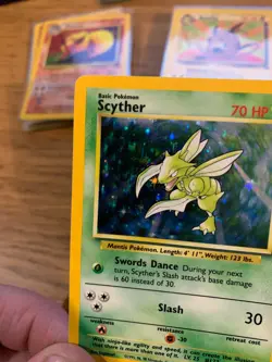 NEAR MINT! No Symbol ERROR Scyther (10/64) Holo Jungle Set Pokemon Card! - Image 3
