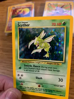 NEAR MINT! No Symbol ERROR Scyther (10/64) Holo Jungle Set Pokemon Card! - Image 4