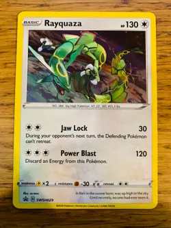 NM! Rayquaza SWSH029 Sword & Shield Cosmos Holo Black Star Promo Pokemon Card! - Image 1