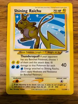 NM! Shining Raichu (111/105) Holo Neo Destiny Pokemon Card! FREE P&P! - Image 1