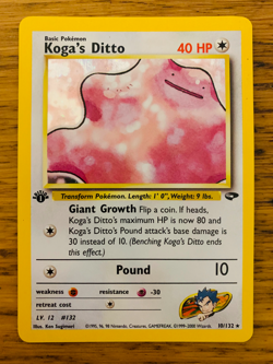 1st Edition Koga's Ditto (10/132) Holo Gym Challenge Pokemon Card! FREE P&P! - Image 1