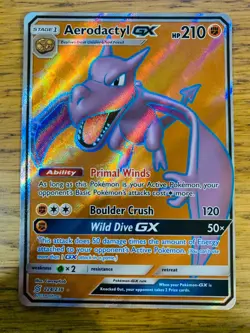 NM! Aerodactyl GX (224/236) SM Unified Minds Full Art Ultra Rare Pokemon Card! - Image 1