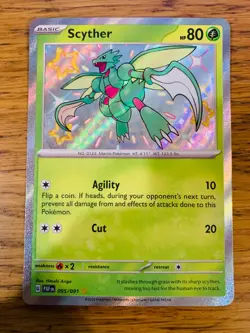 NM! Scyther (095/091) Paldean Fates Baby Shiny Rare Pokemon Card! FREE P&P! - Image 1