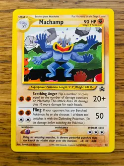 Machamp No.43 WOTC Black Star Promo Pokemon Card! FAST & FREE P&P! - Image 2