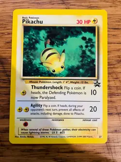 Pikachu No.27 WOTC Black Star Promo Pokemon Card! FAST & FREE P&P! - Image 1