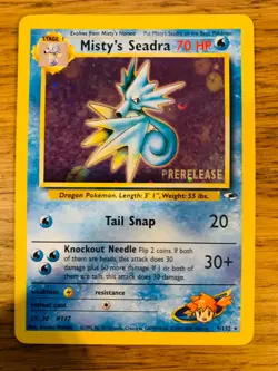 Prerelease Misty's Seadra (9/132) Holo Gym Heroes Pokemon Card! FREE P&P! - Image 1