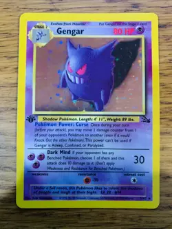 1st Edition Gengar (5/62) Holo Fossil Pokemon Card! FAST & FREE P&P! - Image 1