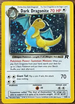 Pokemon Dark Dragonite 5/82-Ultra Rare Holo SWIRL- Team Rocket Set 2000 - Image 1