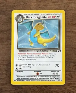 Pokemon Dark Dragonite 5/82-Ultra Rare Holo SWIRL- Team Rocket Set 2000 - Image 3