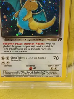 Pokemon Team Rocket Set 2000 Holo Dark Dragonite 5/82 Ace Graded 8 NM-MT Swirl - Image 4
