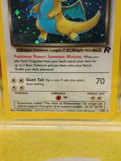 Pokemon Team Rocket Set 2000 Holo Dark Dragonite 5/82 Ace Graded 8 NM-MT Swirl - Image 5
