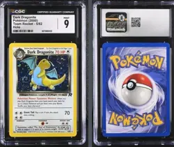 CGC 9 Dark Dragonite Team Rocket 5/82 Holo SWIRL Graded Pokemon Card - Image 1
