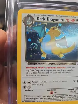 CGC 9 Dark Dragonite Team Rocket 5/82 Holo SWIRL Graded Pokemon Card - Image 4