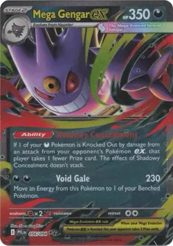 (50) Lot 2025 Pokemon - Mega Gengar EX 056/094 NM Phantasmal Flames - Image 4