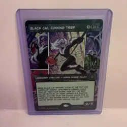 Black Cat Cunning Thief Borderless (FOIL) N/M Spider Man MTG Magic The Gathering - Image 1