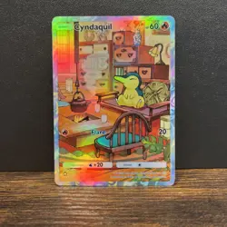 Pokemon TCG Pocket Cyndaquil Holographic SIR - Fan Art - Image 1