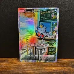 Pokemon TCG Pocket Alolan Meowth Holographic SIR- Fan Art - Image 1