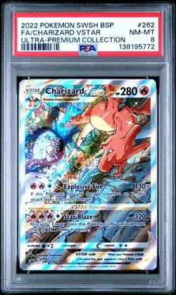 Pokemon PSA 8 Charizard VSTAR SWSH262 FULL ART HOLO 262 SWSH PROMO - Image 1